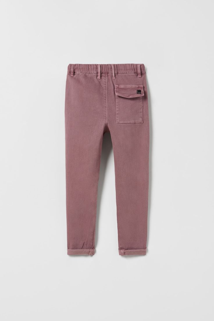 HIGH STRETCH PLEATED PANTS - Burgundy | ZARA United States Zara Cotton Cargo Pants With Side Pockets, Zara Cotton Tapered Leg Pants, Zara Tapered Leg Cotton Pants, Casual Zara Cargo Pants With Side Pockets, Pink Cotton Bottoms With Patch Pockets, Zara Casual Sweatpants With Elastic Waistband, Zara Cotton Bottoms With Side Pockets, Zara Casual Cargo Pants With Elastic Waistband, Zara Cotton Bottoms With Pockets