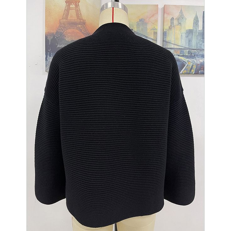 Black Solid Oversized Pullover Knit Sweater Oversized Pullover, Knitted Pullover Sweaters, Black Solid, Winter Sweaters, Knit Sweater, Cardigans, Knitted Sweaters, Fall Winter, Knitting