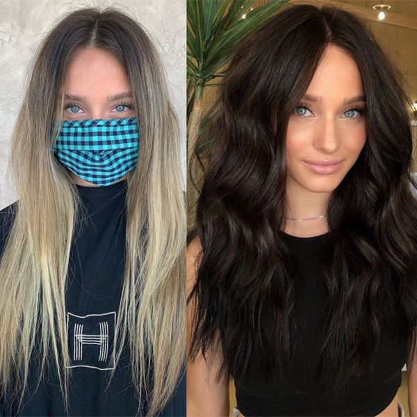 Mind Blowing Hair Transformation Before & After Photos - Gallery Grown Out Blonde To Brunette, Blonde To Black Hair Before And After, Dark Chocolate Brown Hair, Dark Brunette Hair, Hair Color Formulas, Chocolate Brown Hair, Hair Things, Hair Idea, Brown Hair Balayage