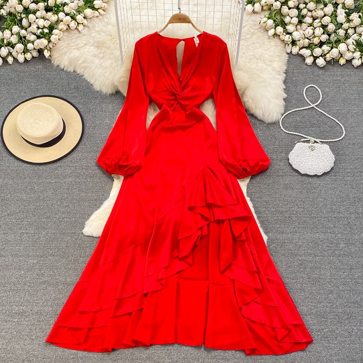 Red chiffon long A line dress red fashion dressFabric: chiffonColor: redSize(cm): S, M, L, XL(1inch=2.54cm)S length 132cm bust 86cm sleeve length 59cmM length 133cm bust 90cm sleeve length 59cmL length 134cm bust 94cm sleeve length 59cm&ltp&gtXL length 135cm bust 98cm sleeve length 59cm&lt/p&gt&ltbr/&gt Chiffon Party Dress In Solid Color, Solid Color Chiffon Maxi Dress For Party, Solid Chiffon Maxi Dress For Party, Chiffon Maxi Dress For Party, Red Solid Color Evening Dress, Red Solid Color Midi Dress For Party, Red Solid Color Maxi Dress For Party, Elegant Red Chiffon Prom Dress, Elegant Red Solid Color Maxi Dress