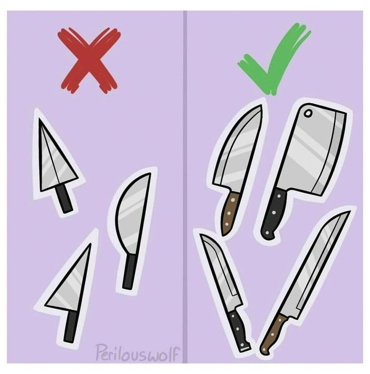 the cut out pictures show different types of knives