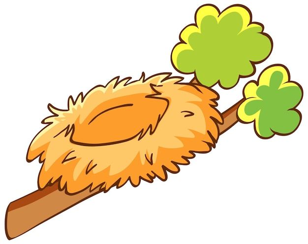 a cartoon bird nest with four leaf clovers on it's tail, ready to fly