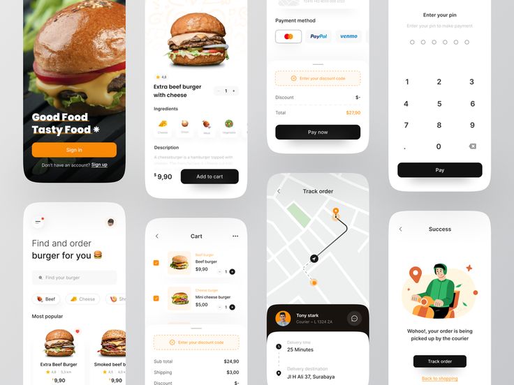 the food app is designed to look like it has different menus and ordering options