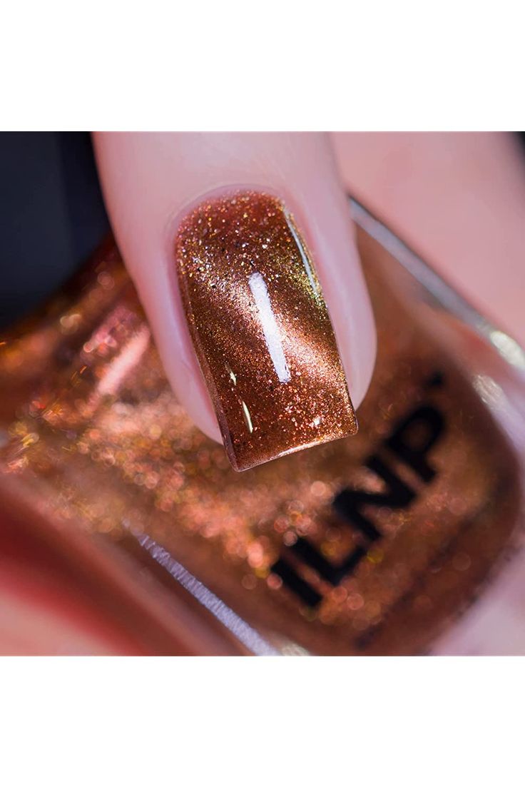 ILNP Fawn - Radiant Bronze Magnetic Nail Polish Bronze Nail Polish, Copper Nails Designs, Ilnp Nail Polish, Bronze Nails, Copper Nails, Magnetic Nail Polish, Green Nail Designs, Magnetic Nails, Earthy Brown