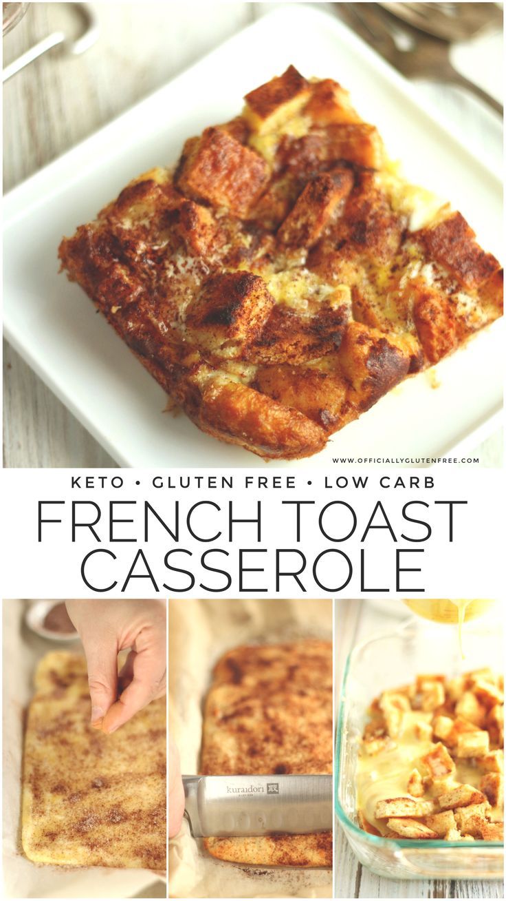 french toast casserole recipe book cover with images of different desserts on it