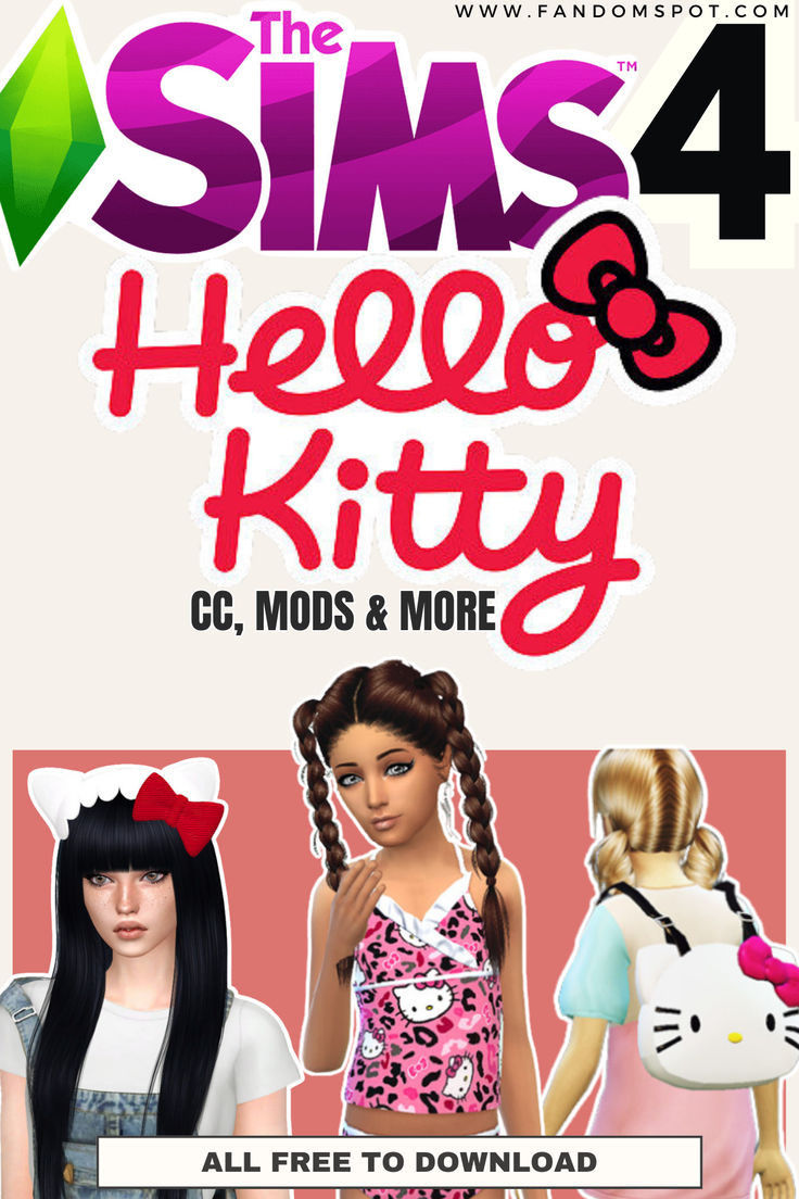 an advertisement for the simss hello kitty game