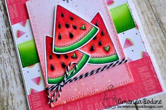 a card with watermelon slices on it