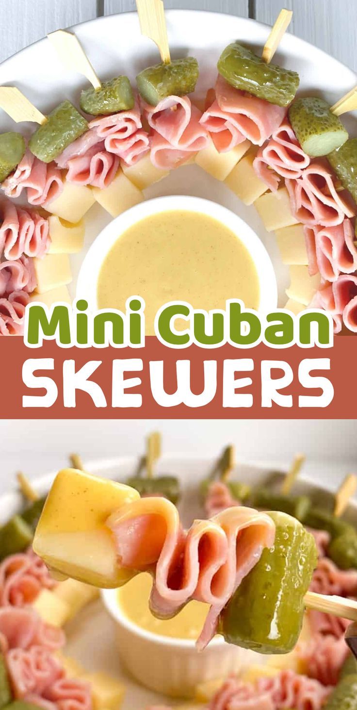 mini cuban skewers are an easy appetizer to serve at any party