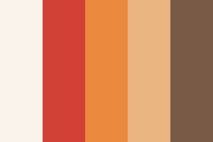 an orange and brown color scheme with the same stripe in different colors, including one red