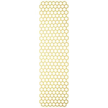 a yellow honeycomb pattern on a white background