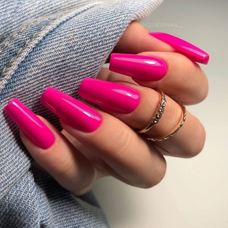 Hot Pink Nail Polish, Hot Pink Nail, Dark Pink Nails, Nails Rose, Neon Pink Nails, Chrome Nail Polish, Quick Dry Nail Polish, Dry Nails Quick, Long Lasting Nail Polish