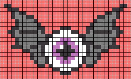 an image of a cross stitch pattern with a toothy smile on the front side