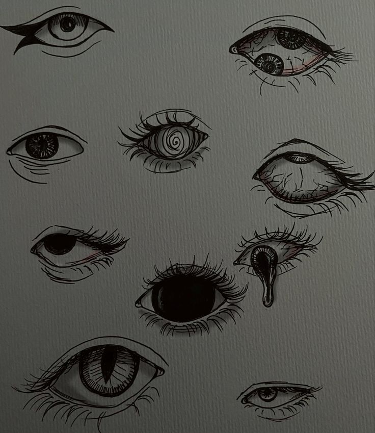 some drawings of different types of eyes