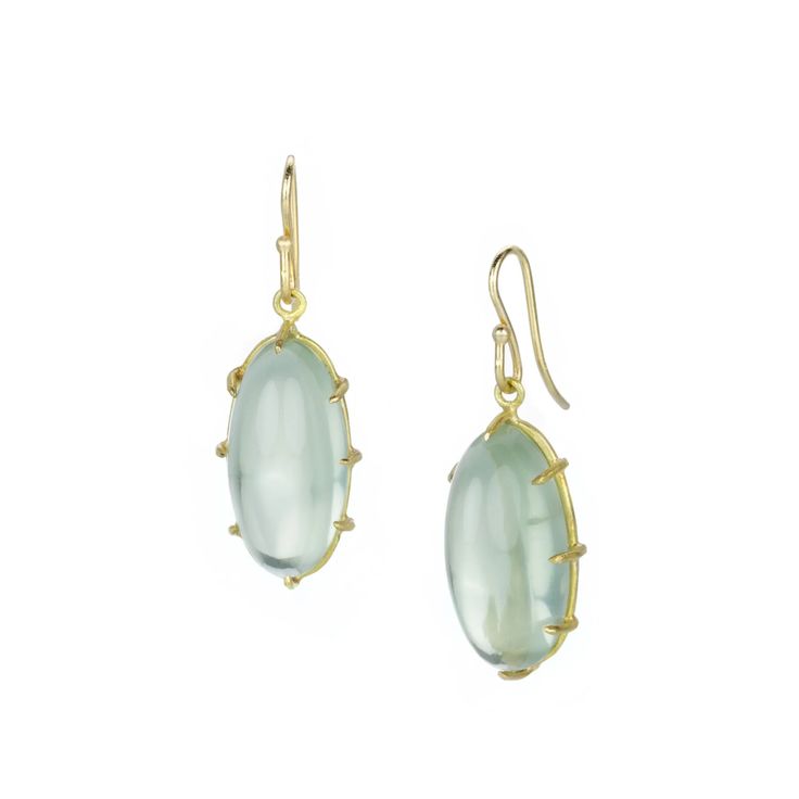 Rosanne Pugliese Sage Moonstone Cabochon Drop Earrings | Quadrum Galle - Quadrum Gallery Collage Jewelry, Gabriella Kiss, Green Moonstone, Todd Reed, Pretty Accessories, Elongated Oval, Yellow Gold Earrings, Moonstone Jewelry, Yellow Gold Earring