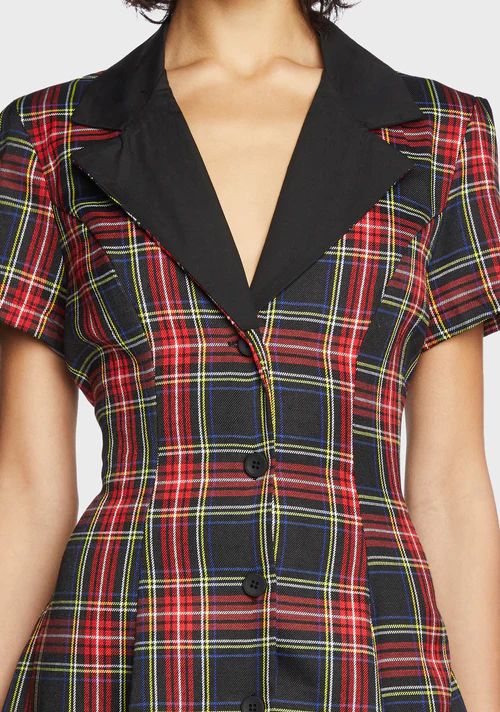 Shop Women's Dresses – Dolls Kill Classic Fitted Plaid Dress With Short Sleeves, Fitted Classic Plaid Dress With Short Sleeves, Classic Short Sleeve Plaid Dress, Preppy Plaid Short Sleeve Dress, Fitted Plaid Dress With Buttons And Short Sleeves, Collared Fitted Plaid Dress, Fitted Plaid Collared Dress, Fitted Plaid Dress With Short Sleeves And Buttons, Fitted Collared Plaid Dress