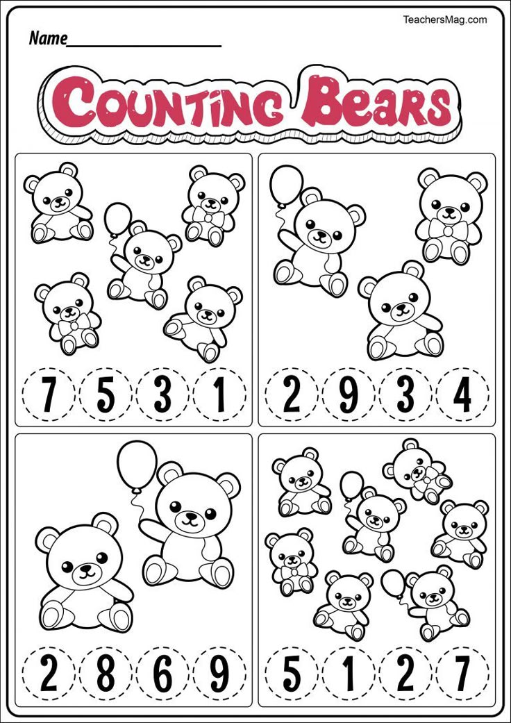 counting bears worksheet for kids