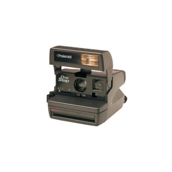 an old polaroid camera is shown on a white background