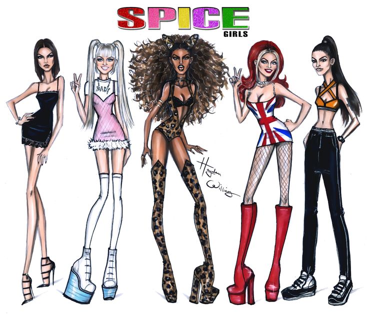 the spice girls are all dressed up in different outfits