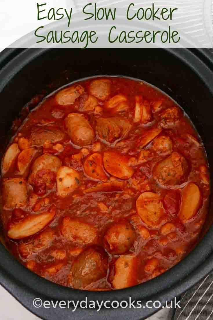 the stew is ready to be eaten in the crockpot with meat and potatoes