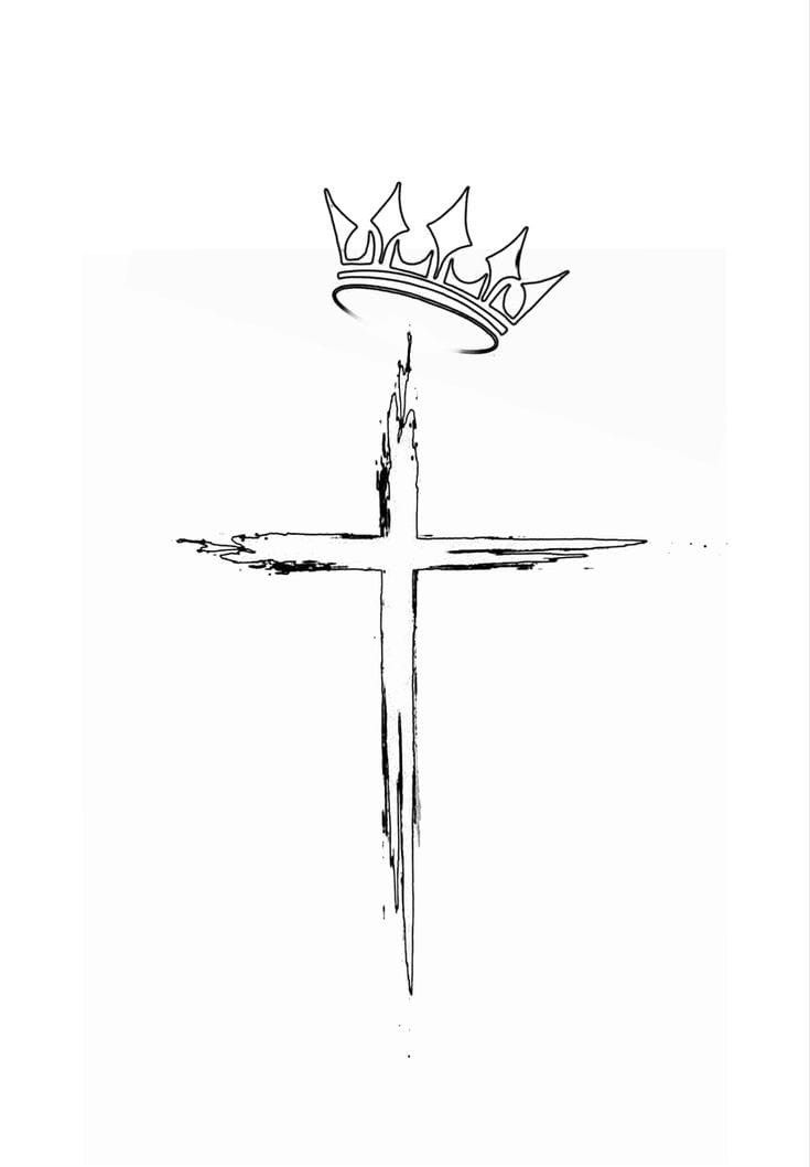 a cross with a crown on top of it