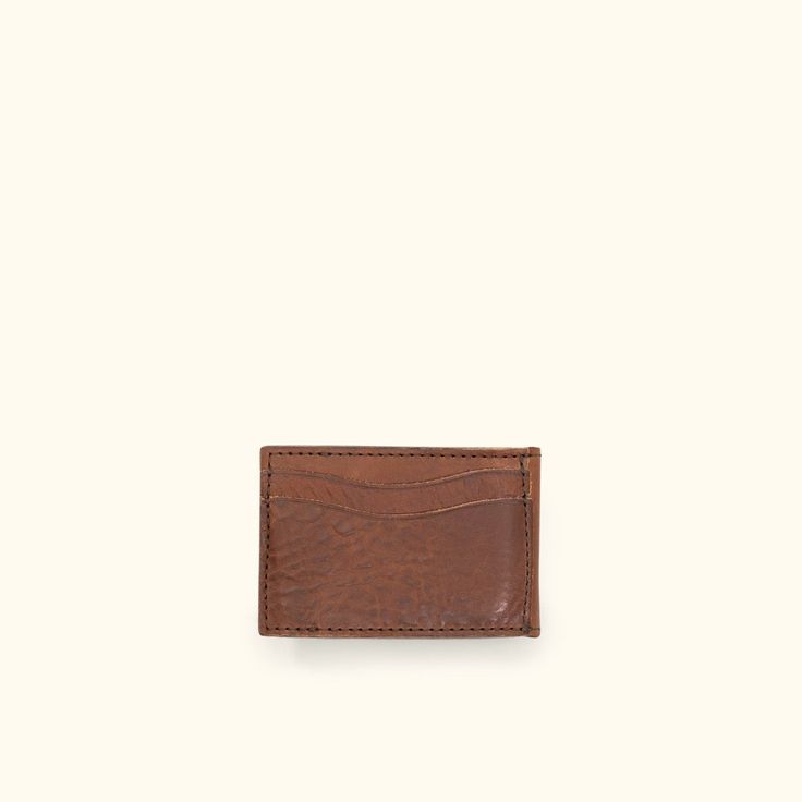 Dakota Leather Bifold - Metal Money Clip Wallet | Chestnut Brown Casual Brown Bifold Wallets, Casual Brown Trifold Wallet With Interior Card Slots, Brown Wallets With Card Slots For Everyday Use, Everyday Brown Wallets With Card Slots, Casual Brown Card Holder With Coin Pocket, Casual Brown Bifold Card Holder, Brown Trifold Wallet With Leather Patch For Everyday, Brown Trifold Wallet With Leather Patch, Brown Bifold Wallet For Everyday Use