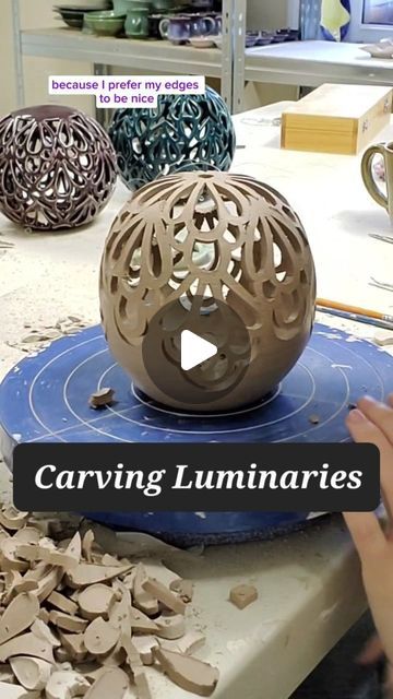 a person is working on an object with wood shavings in front of them