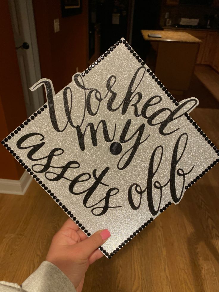 someone is holding up a graduation cap that says, we break my best self on it