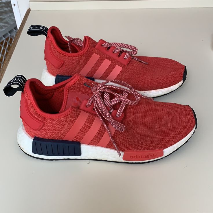 Worn Once Basically Brand New Nmd Sneakers, Adidas Nmd, Shoes Adidas, Red Adidas, Adidas Shoes, Adidas Women, Womens Shoes Sneakers, Adidas Sneakers, Shoes Sneakers