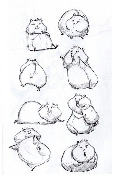 some very cute cartoon animals with different poses and expressions for each character in the animated movie