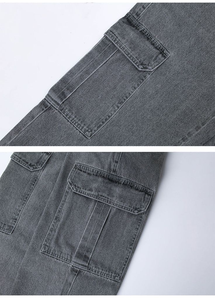 Product information:Fabric name: DenimMain fabric composition: cottonStyle: Casual/Street/Y2K/Hip Pop/Punk/VintageType: straight legWaist type: High waistColor: GreySize: S. M. L. XLDescription:ï»?span data-mce-fragment="1">These trending cargo jeans sitting to a mid rise silhouette. shaped to a straight-leg fit. features multi cargo pockets patched and a zip button fastening.Size Informationï¼?/b>Size：S/M/XL/XL Unit：CM size waist hip length S 67 92 103 M 71 96 104 L 75 100 105 XL 79 104 106 Vintage High Rise Cargo Jeans For Spring, High Waist Cotton Cargo Jeans Grunge Style, Vintage Straight Leg Cargo Jeans For Spring, Vintage Cargo Jeans With Pockets For Spring, Vintage Jeans With Side Pockets For Spring, Washed Black Cargo Jeans For Spring, Washed Black Cotton Cargo Jeans For Spring, Vintage Cotton Cargo Jeans For Spring, Spring Washed Black Jeans With Pockets