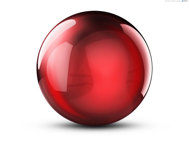 a shiny red ball on a white background