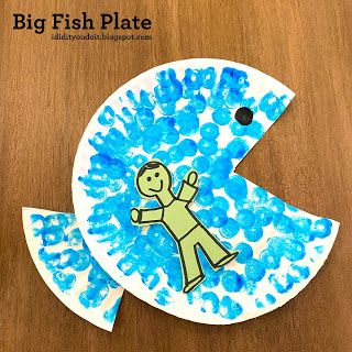 a paper plate with a drawing of a man on it and the words, big fish plate