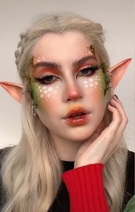 Fairy Costume Makeup, Elf Kostüm, Halloweenský Makeup, Fairy Cosplay, Forest Elf, Halloween Makeup Inspiration, Elf Costume, Eyes Blue, Fairy Makeup