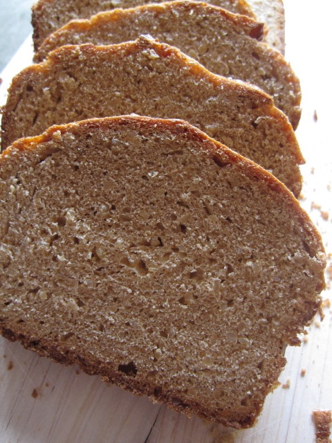 slices of bread sitting on top of a cutting board