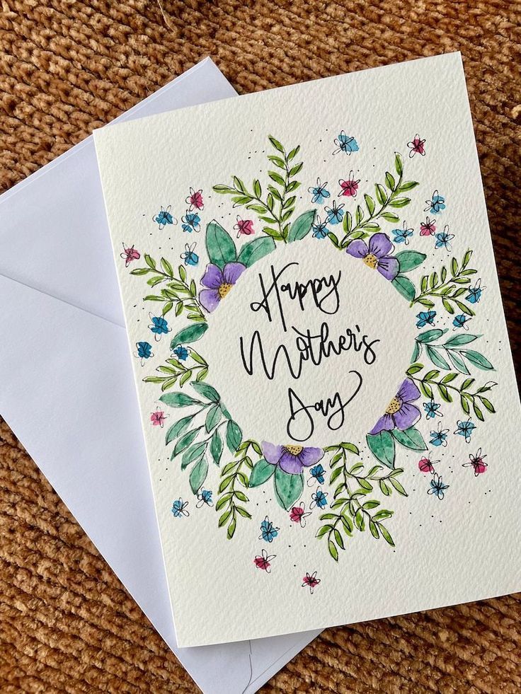 a card with the words happy mother's day written on it