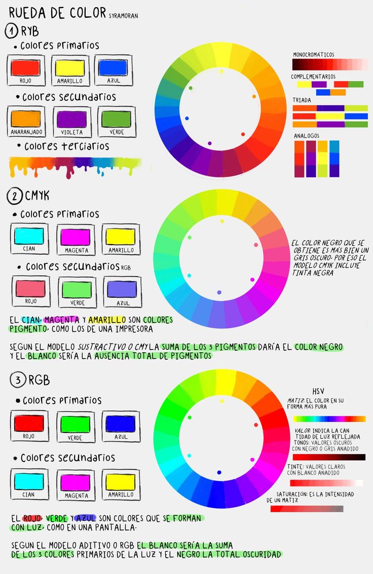 an info sheet with different colors on it