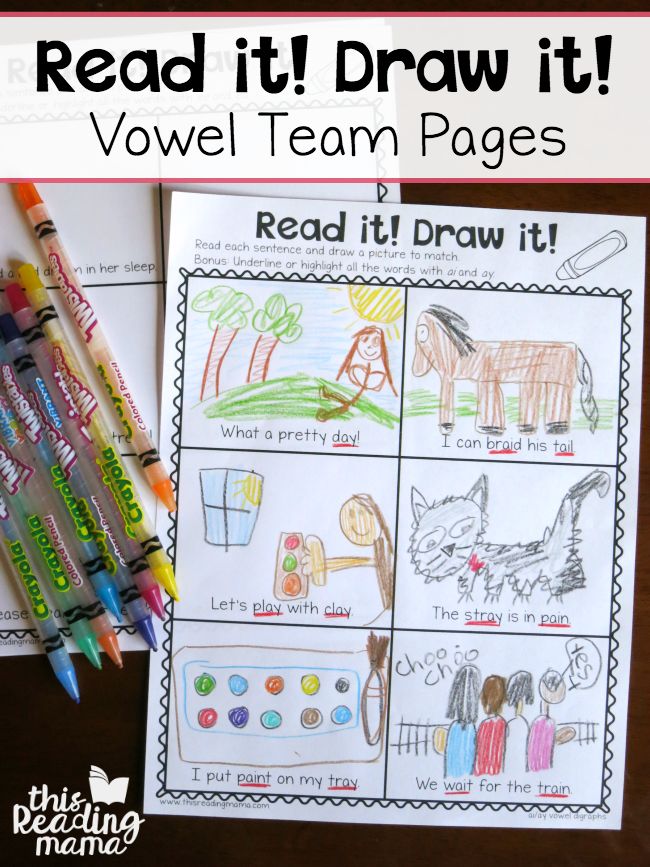 an image of a printable worksheet for reading the words read it draw it