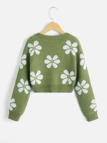 Custom Made Clothing, Long Sleeve Pullover Sweater, Floral Jacquard, Acrylic Fabric, Casual Girl, Jumper Sweater, Knitted Sweater, Lany, Long Sleeve Pullover