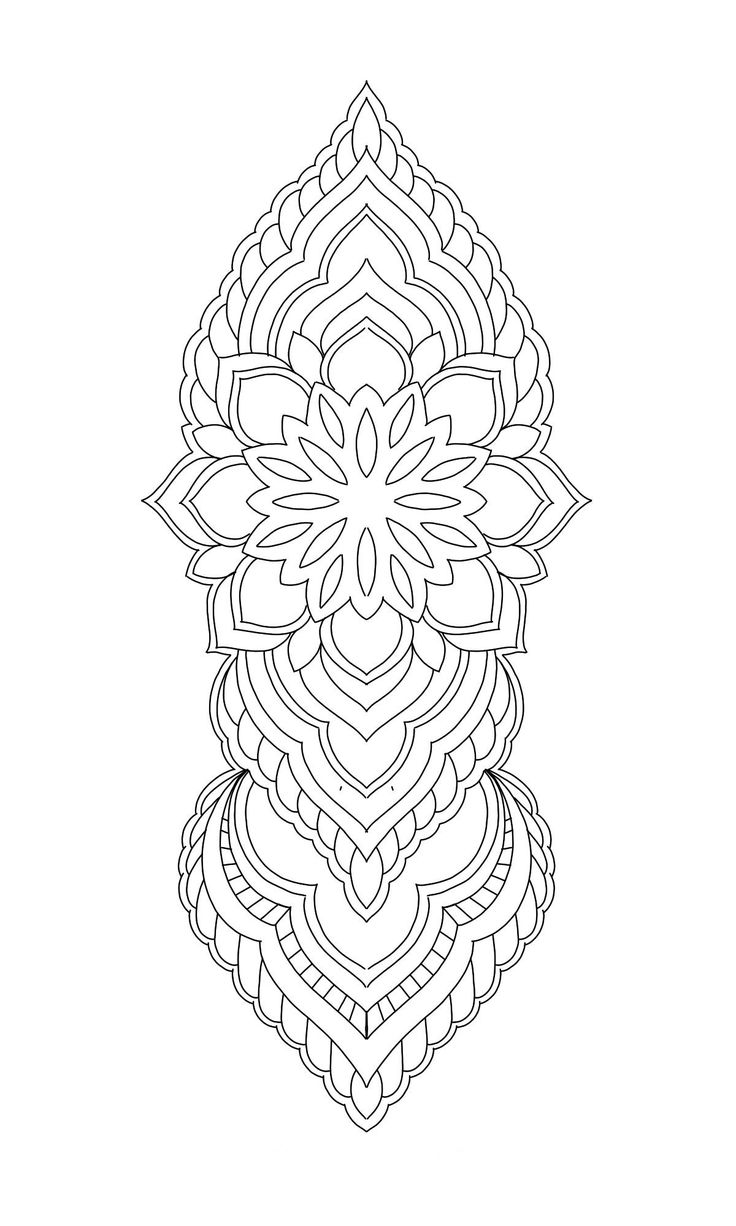 a black and white drawing of an intricate design