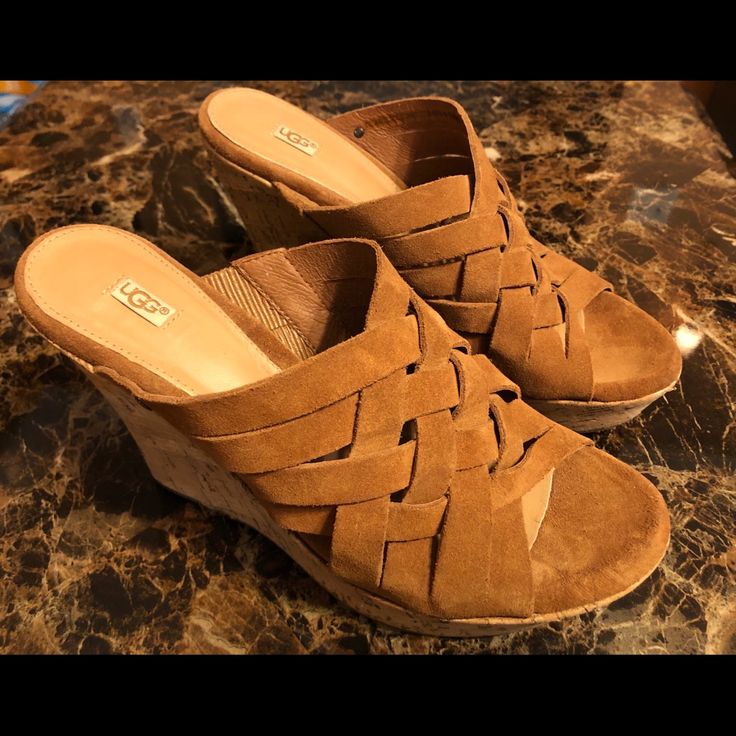 Size: Us 9.5 Regular, Shoe Is Brand New With Tags See Photos Any Questions Please Ask Me, No Scammers/Email!!! (No Box) Casual Brown Wedge Sandals With Round Toe, Casual Wedge Heels With Leather Footbed, Casual Suede Wedge Sandals With Woven Sole, Casual Suede Open Toe Wedge Sandals, Casual Open Toe Suede Wedge Sandals, Casual Closed Toe Heels, Casual Brown Wedge Sandals With Woven Sole, Casual Wedge Sandals With Leather Footbed And Open Heel, Casual Mules With Woven Sole And Wedge Heel