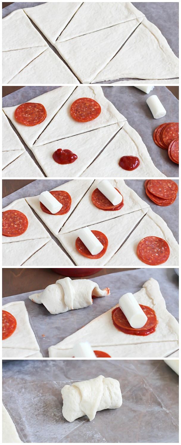 Step by step instructions on how to make simple & delicious Pizza Rolls. Made from pre-made pizza dough, mozzarella sticks, pizza sauce and pepperoni all rolled together in a fun little bite! #ad Rolled Pizza, Simple Pizza, Pizza Roll, Mozzarella Sticks, Pizza Rolls, Delicious Pizza, Pizza Sauce, Pizza Dough, Snack Time