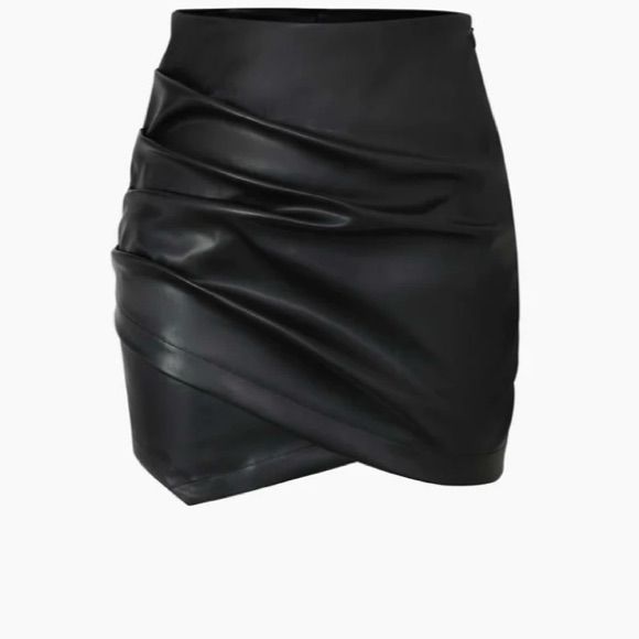 Gorgeous Faux Black Leather Mini Skirt, Xs Brand New With Tags Black Faux Leather Mini Bottoms, Chic Faux Leather Mini Skirt For Winter, Winter Night Out Faux Leather Skirt, Black Faux Leather Mini Skirt, Black Faux Leather Skirt For Club, Trendy Black Faux Leather Mini Skirt, Black Faux Leather Mini Skirt For Night Out, Black Faux Leather Skirt For Winter, Fitted Black Faux Leather Skirt