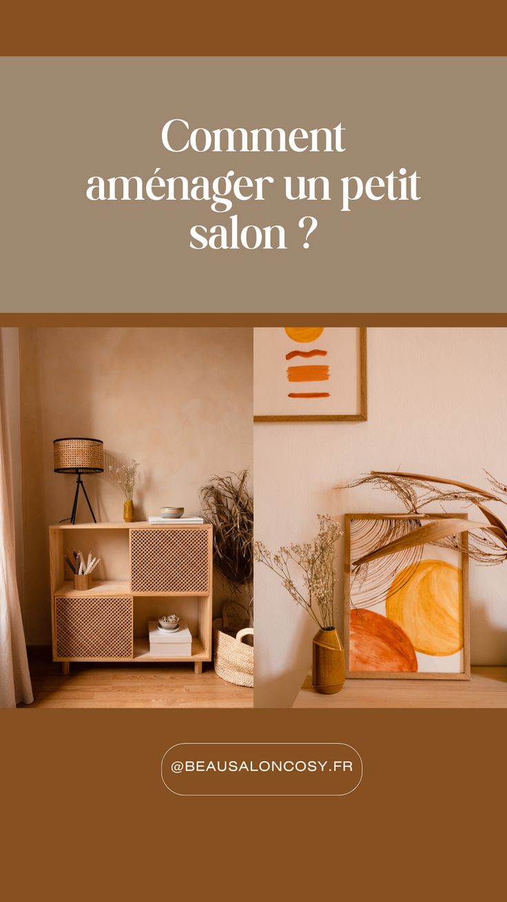 an advertisement for a salon with the words commentment amenager un petit salon?