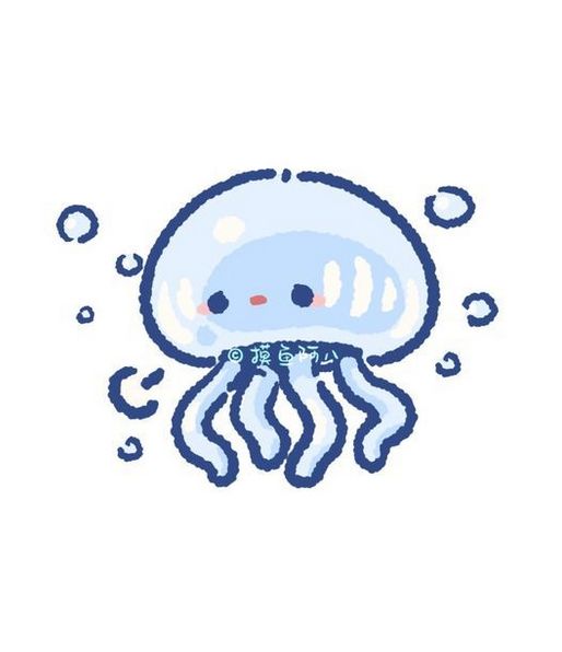 an illustration of a jellyfish with bubbles on it's head and its eyes closed