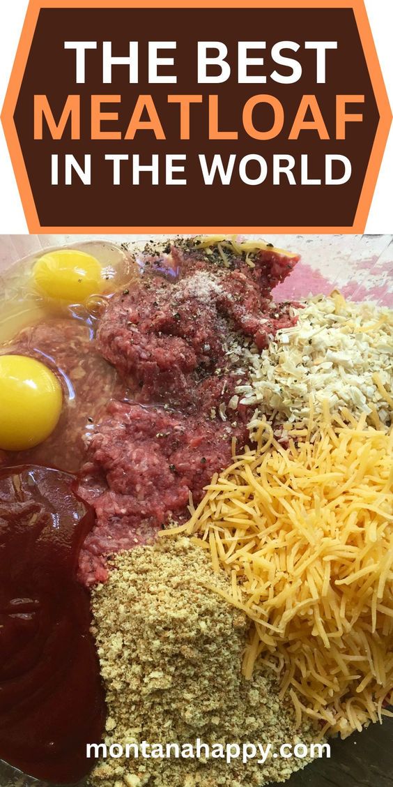 the best meatloaf in the world with cheese, eggs and grated parmesan cheese