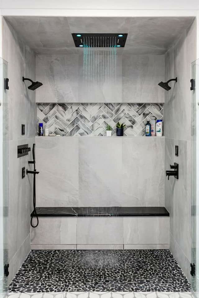 the shower is clean and ready for us to use in the day or night time