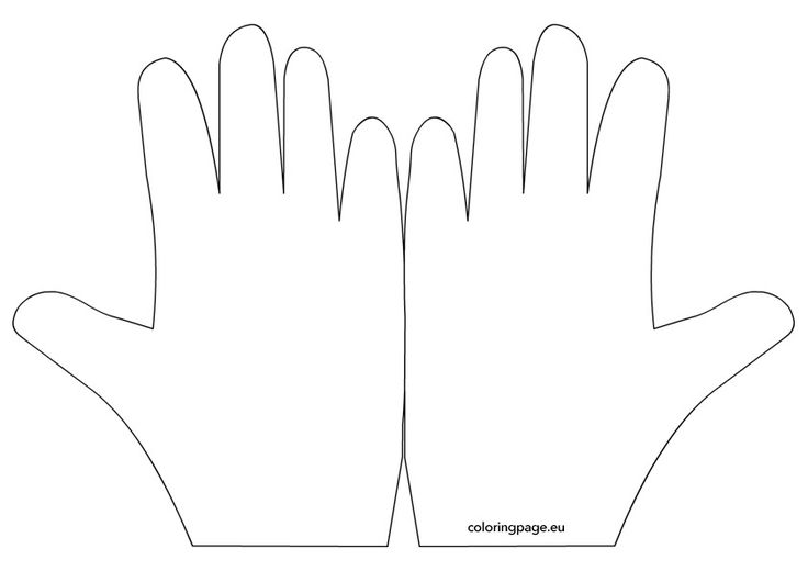 the outline of two gloves for children to draw