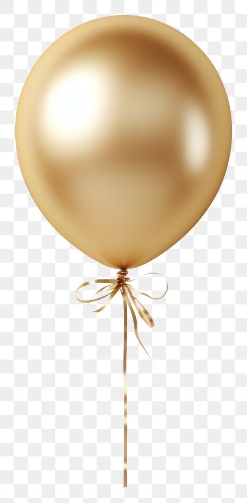 a golden balloon with a bow on it's tail, transparent background png