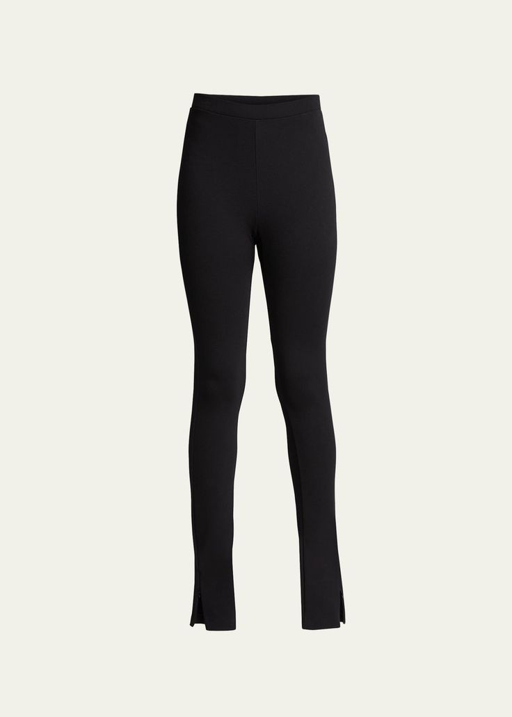 Toteme Zip-Cuff Viscose Leggings Minimal Stretch High Waist Leggings, High Waist Minimal Stretch Leggings, Elegant High-waist Stretch Legwear, Elegant High Waist Stretch Legwear, Sleek High Stretch Full Length Pants, Sleek Full-length High-stretch Pants, Sleek Full Length High Stretch Pants, Sleek Tight Full-length Bottoms, Sleek Full-length Tight Bottoms