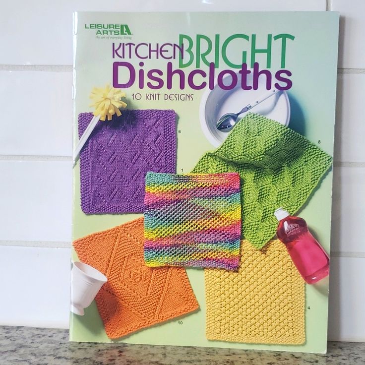 knitted dishcloths and mitts are featured in the book kitchen dishcloths to knit design